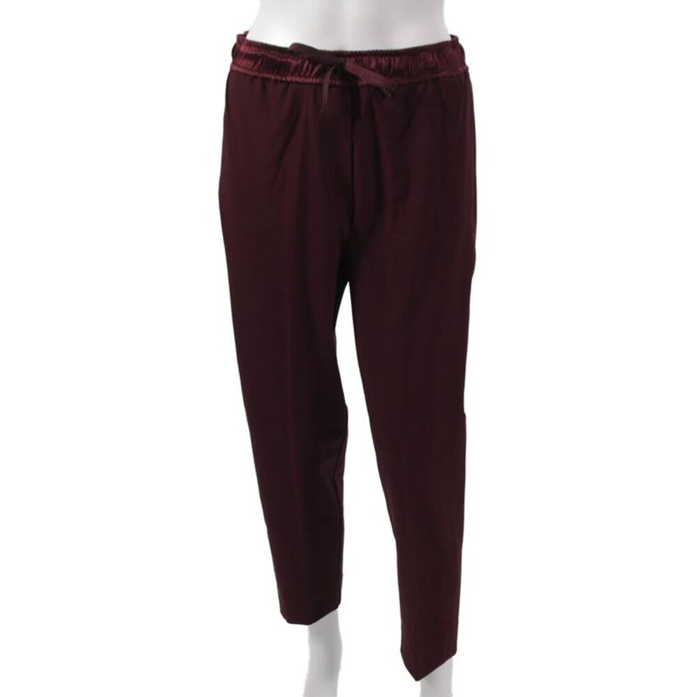 Marella Womens Ankle Pants Red Drawstring Polyester Size 2